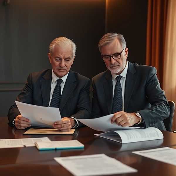 Doi profesioniști seniori într-o sală de conferință discretă din Timișoara